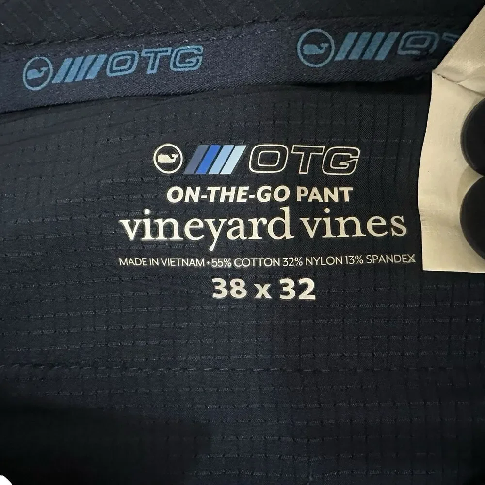Vineyard Vines On-The-Go Pants Mens 38x32 Blue Stretch Casual Lightweight OTG - Picture 6 of 10